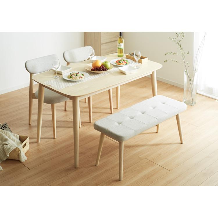 ダイニングテーブル 130×75cm 長方形 単品 丸みなデザイン 4人掛け