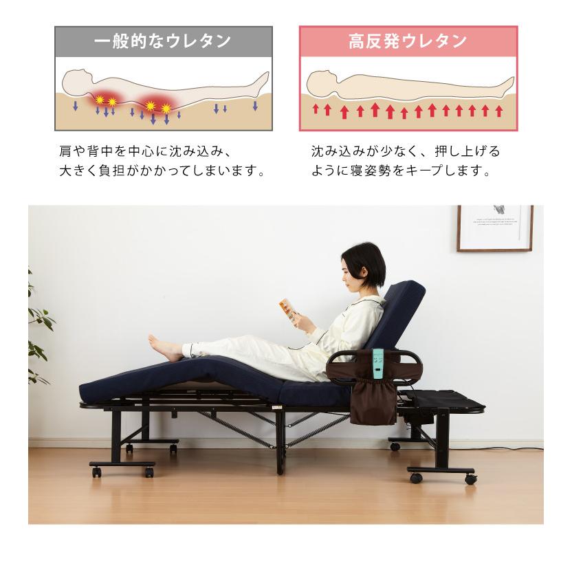 電動ベッド 高反発ウレタン使用 シングル 厚さ10cm 電動リクライニング