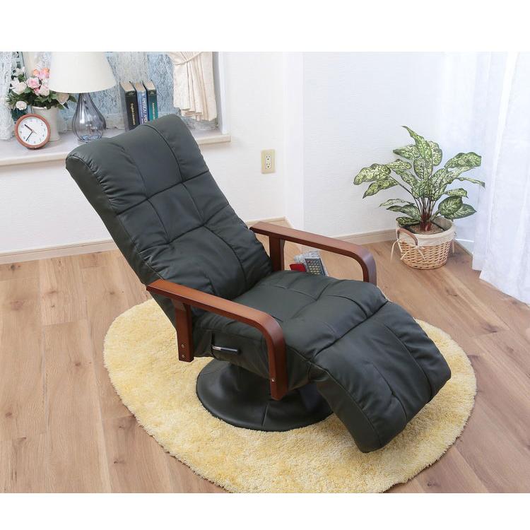 本革フットレスト付きリクライングチェア フットハイ 高座椅子 机 高さ