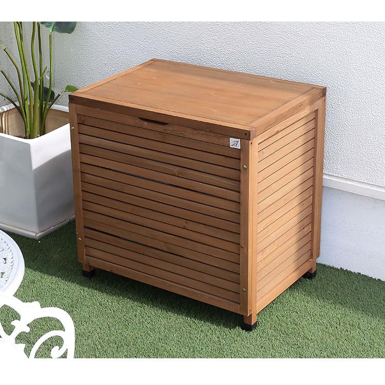 木製ダストボックス 幅70cm 屋外 ゴミ箱 ダストボックス 天然木製 庭用 ガーデン用 ごみ箱 ゴミステーション ベランダ ガーデニング 外用ゴミ箱 代引不可_3