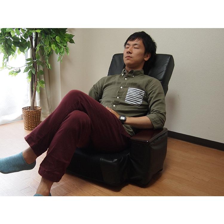 リクライング回転座椅子 ロータイプ 5段階調整 収納ポケット付き 360度