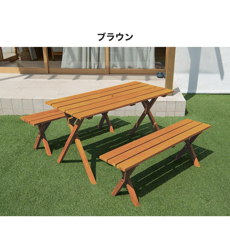 ガーデン テーブルベンチセット ダークブラウン 木製 ガーデン ガーデン テーブルベンチセット ダークブラウン 木製 ガーデン