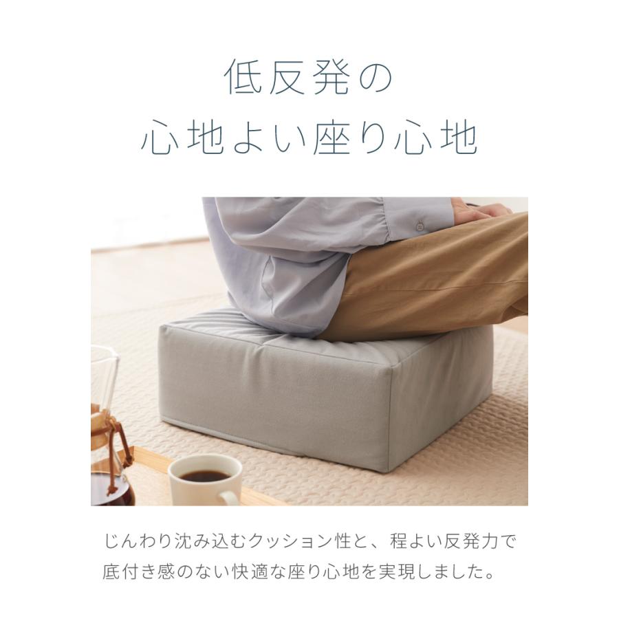 低反発クッション 正方形 厚さ15cm 四角 極厚 ふわふわ 肌触り 布地