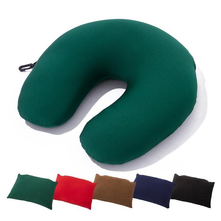 2WAY ビーズクッション 30×30cm ネックピロー クッション トラベルクッション ごろ寝 いす 首 首枕 クッション 枕 まくら