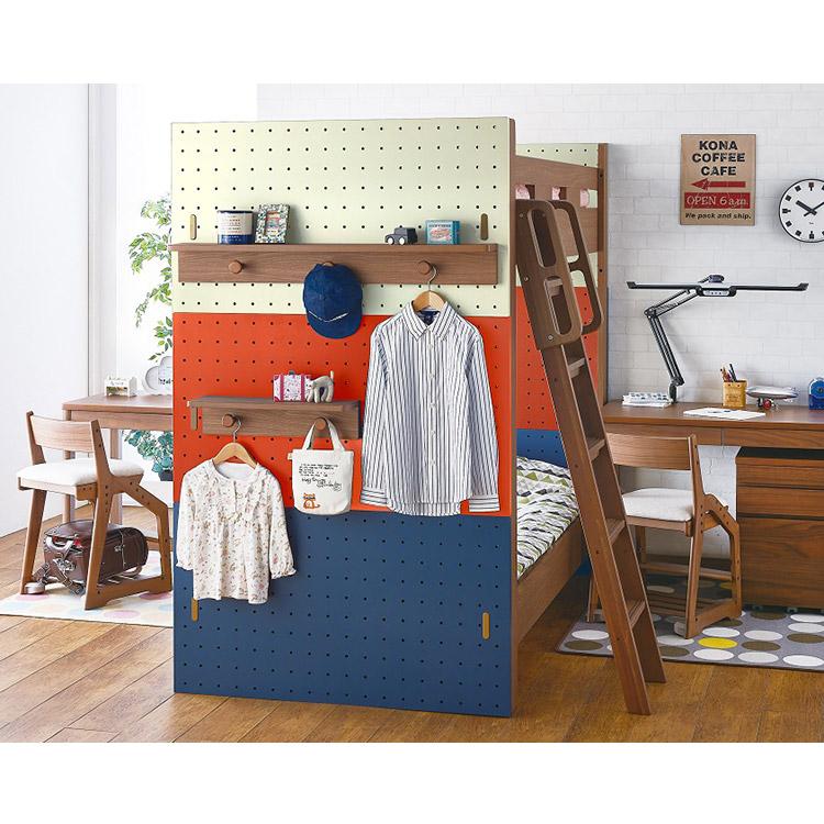 2段ベッド KOIZUMI コイズミ 収納 子供部屋 ペグボード かわいい