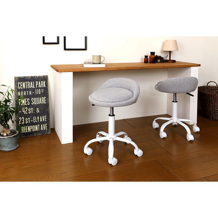 ルル キャスター付き 昇降式 チェア ローバック バーチェア オフィスカウンタ― イス スツール 背付き おしゃれ 北欧 スリム コンパクト