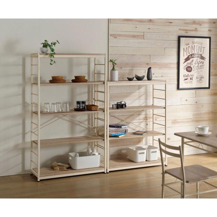 北欧調シェルフ　棚　木材 HAGiHARA（萩原） ラック 棚 木製 おしゃれ 収納 4段 幅45 北欧 奥行き