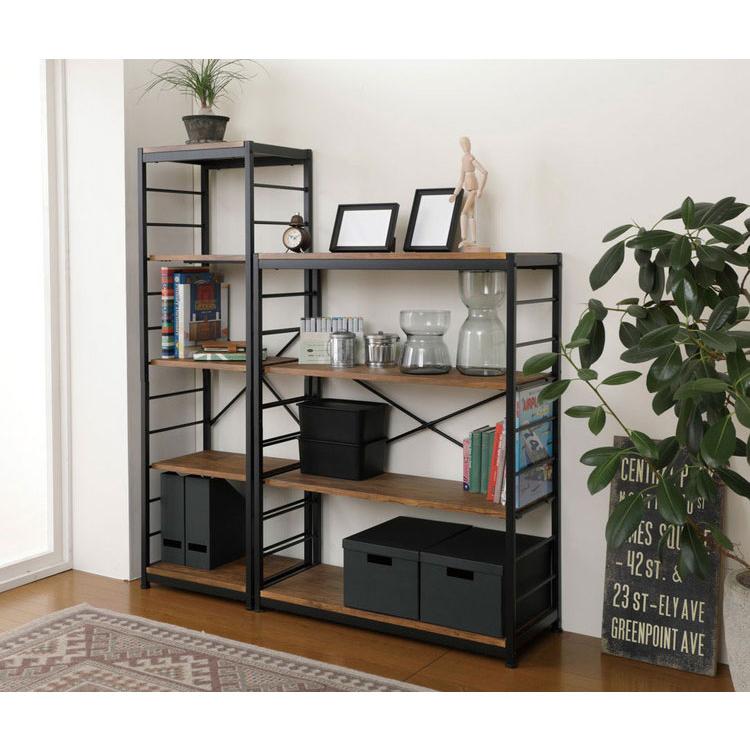 ラック 4段 幅84cm アンティーク 木目調 おしゃれ 北欧 シェルフ 棚