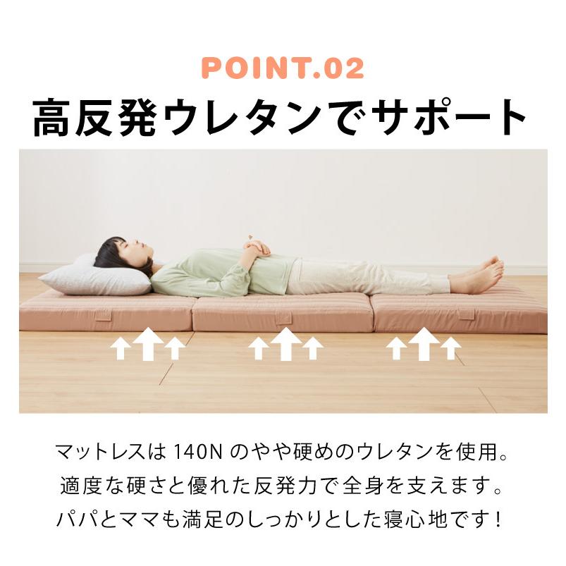 アキレス 日本製 帝人マイティトップ使用 三つ折り マットレス