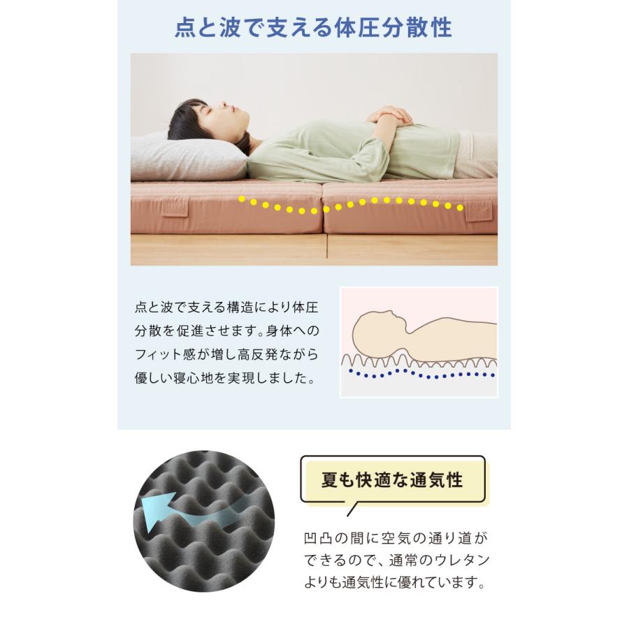 アキレス 日本製 帝人マイティトップ使用 三つ折り マットレス