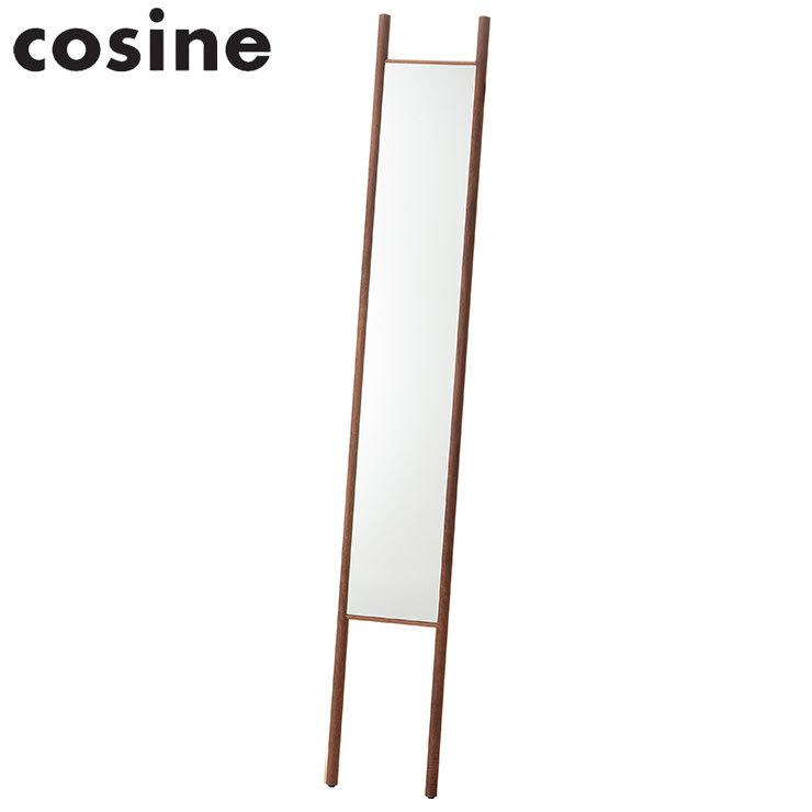 日本製 コサイン cosine エントランス ミラー ウォルナット 鏡 姿見 壁掛け 全身 玄関用 無垢材 旭川家具 国産 代引不可