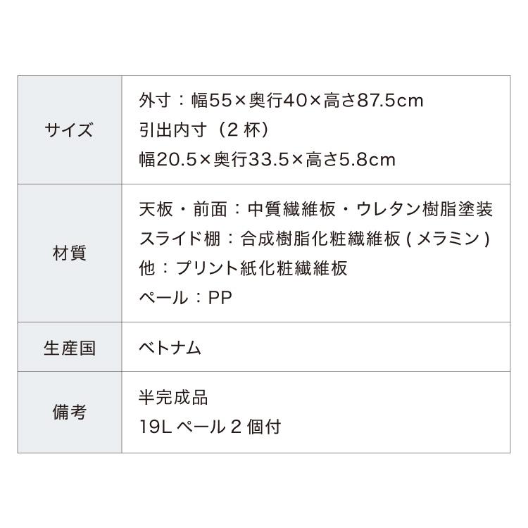 スライド棚付きダストボックス 分別 大容量 2分別 ごみ箱 ゴミ箱 スライド棚付きダストボックス 分別 大容量 2分別 ごみ箱 ゴミ箱