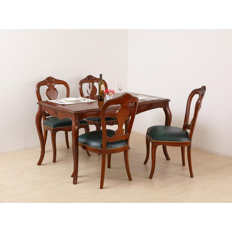 ダイニングテーブル 幅140cm マホガニー 天然木 ラッカー塗装 テーブル