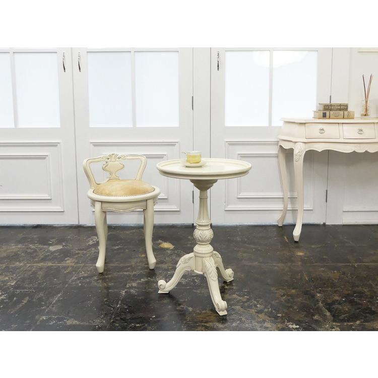 サイドテーブル 直径43.5cm 完成品 マホガニー 天然木 ラッカー塗装