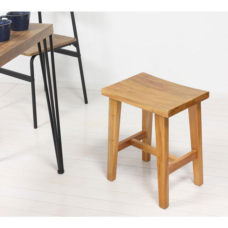 天然木スツール 完成品 高さ45cm 玄関スツール 腰掛け ディスプレイ