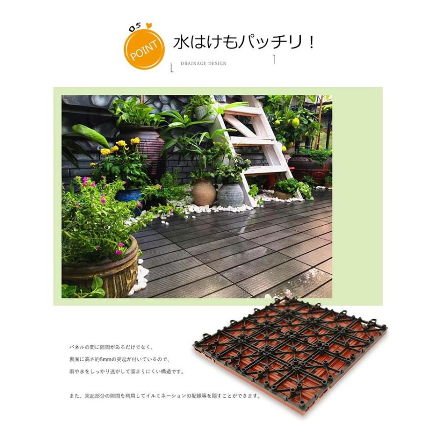 オープニング大放出セール ウッドパネル 27枚 ウッドデッキ 人工木 樹脂 ウッドタイル デッキ ベランダ フロアデッキ ジョイント式 設置簡単 庭 Diy 代引不可 Materialworldblog Com