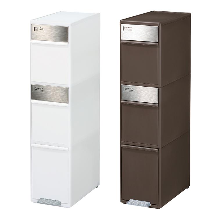 like-it ペダル式 スイング式 3段 ゴミ箱 約55L 耐熱天板付き ゴミ箱 分別 3段 キッチン 約55L LIKE-IT シンプル キャスター付き