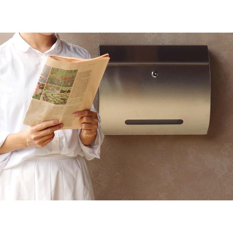 壁掛けポスト 郵便ポスト 大容量 ステンレス 大型 ポスト 壁掛け 壁付け メール便対応 ネコポス対応 一戸建て 鍵付き A4サイズ 北欧 レトロ 郵便 代引不可 | ブランド登録なし | 04