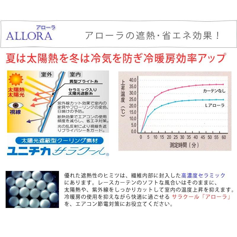 遮熱レースカーテンアローラ 2枚組 遮熱外から見えにくい ミラー UVカット率90% ウォッシャブル 洗濯可 代引不可｜rcmdin｜04