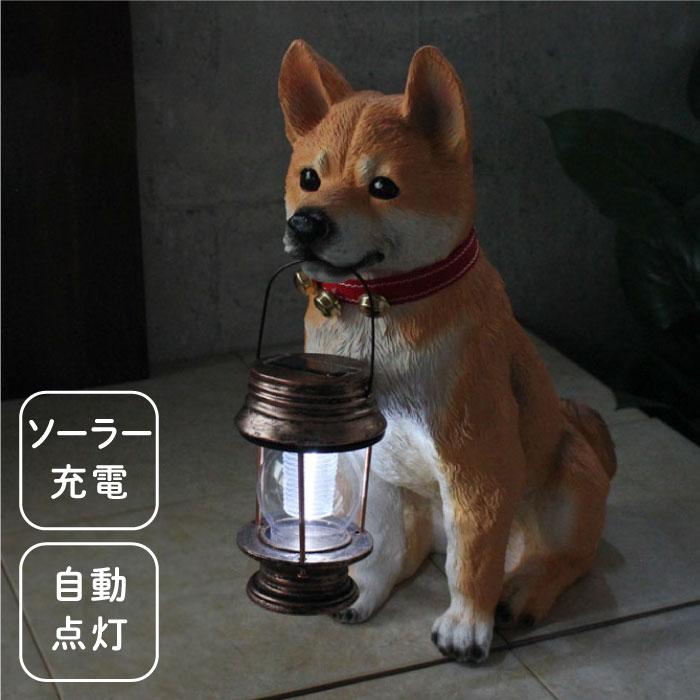 ソーラーライト付柴犬ポチ アニマル 照明 ライト ランプ 照明器具
