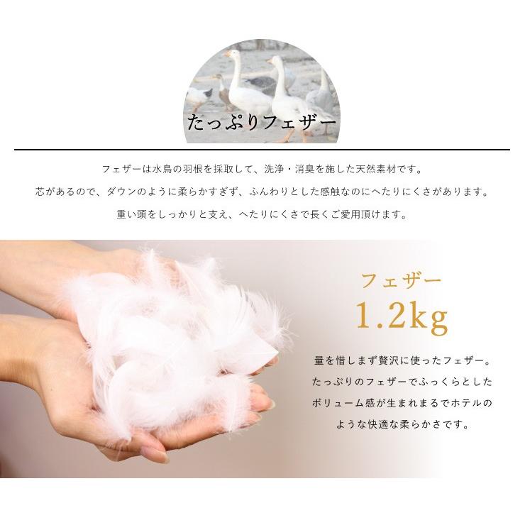 フェザーピロー 43×63cm ホテル仕様羽根枕 羽根ピロー ピロー 枕 羽根