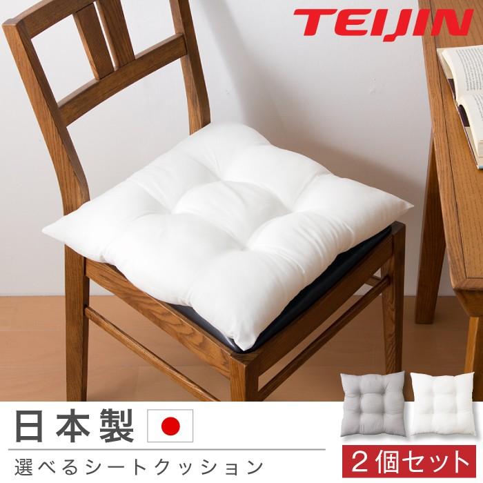 シートクッション 45×45 2個組 テイジン製中綿使用 TEIJIN 帝人 防臭