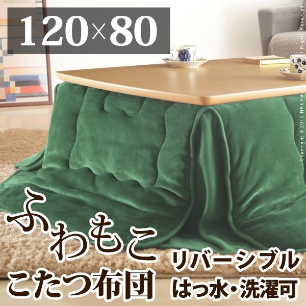 撥水加工 120×80cm リバーシブル 長方形 省スペース こたつ布団 モルフ