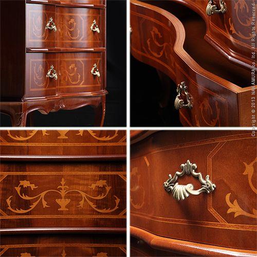 完成品 チェスト イタリア製 三段 猫脚 3段 ヴェローナクラシック 幅87