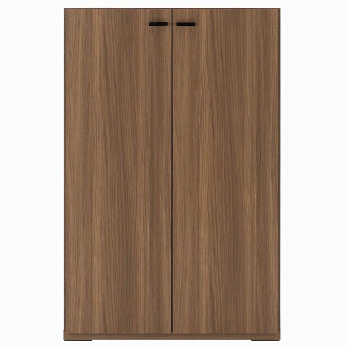 本州・四国は開梱設置無料 フナモコ リビングシェルフ 幅74.3×高さ113.8cm リアルウォールナット KFD-74 本棚 リビングシェルフ 壁面 収納 代引不可