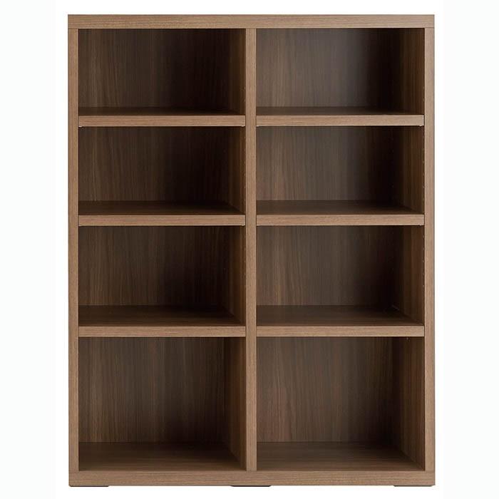 本州・四国は開梱設置無料 フナモコ リビングシェルフ 幅90×高さ113.8cm リアルウォールナット LFD-90 本棚 リビングシェルフ 壁面 収納 代引不可