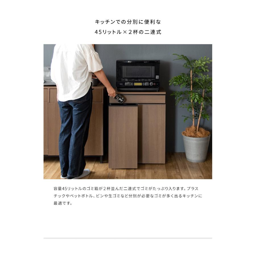 ゴミ箱 分別ドロワーボックス NotT ノット 45リットル×2