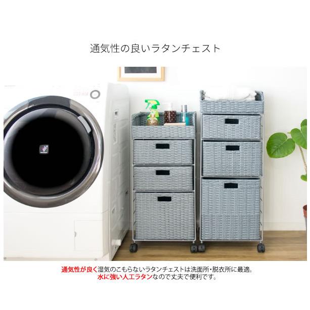 ラタン調 ランドリーチェスト Diario ディアリオ 2×2段 幅69cm 高さ
