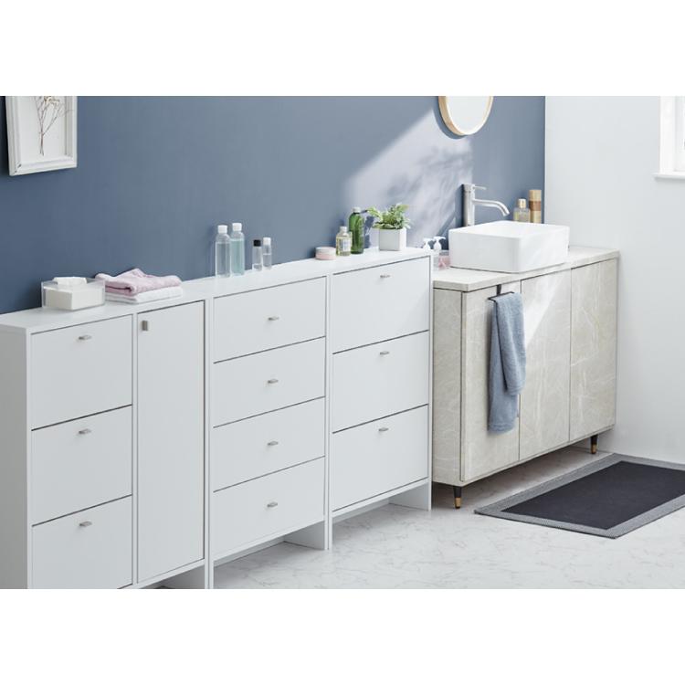 日本製 サニタリーチェスト 奥行20cm フラップタイプ 薄型 すき間収納