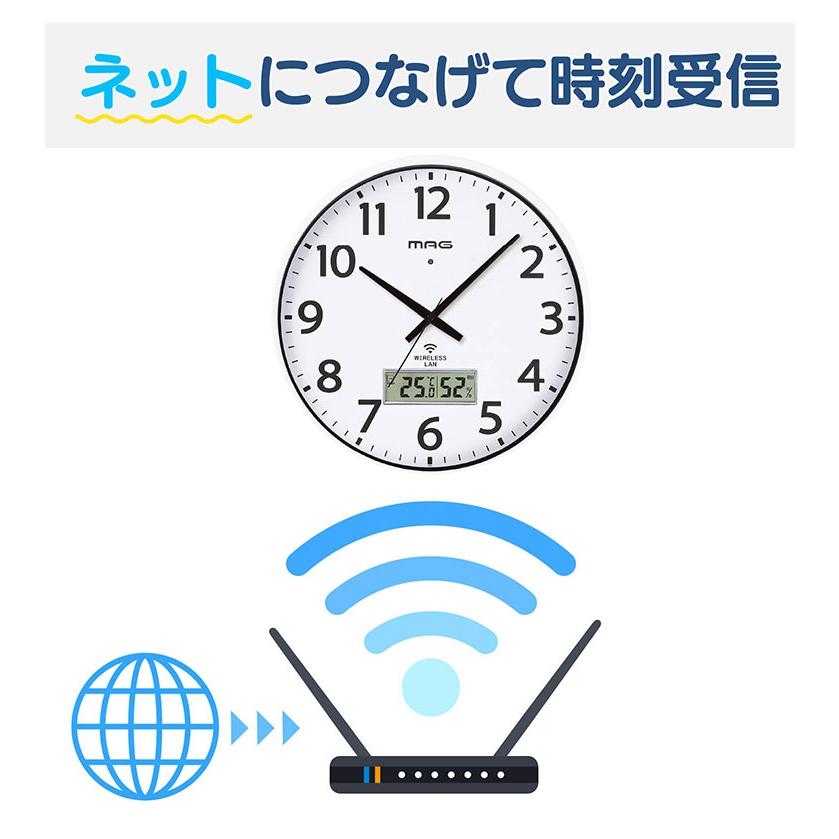 MAGIS 壁掛け時計 MAG マグ 掛け時計 壁掛け時計 Wi-Fiと接続 無線LAN アナログ時計 直径