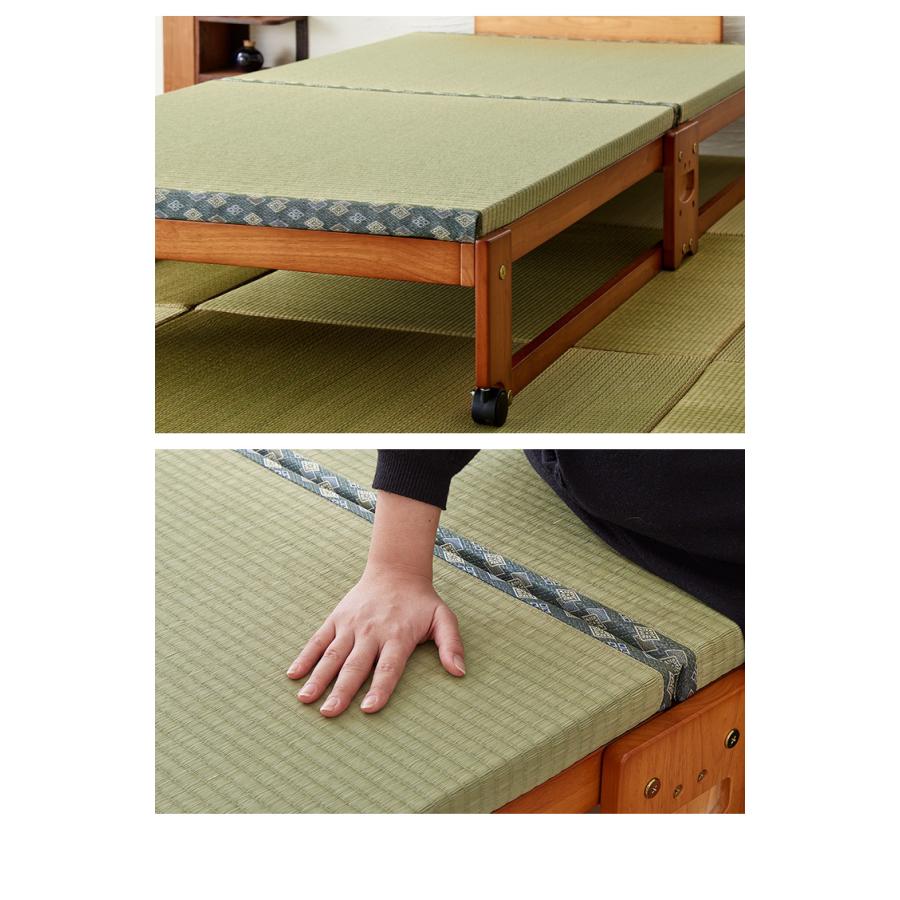 中居木工 日本製 折りたたみ 畳 ベッド ひのき ロータイプ シングル