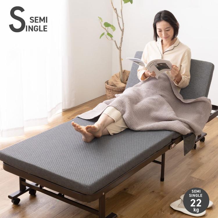折りたたみベッド セミシングル SS リクライニング 完成品 折りたたみベッド セミシングル SS リクライニング 完成品