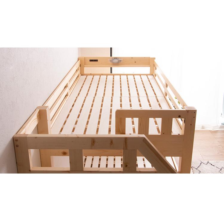 ロフトベッド　セミダブル　専用 山善（YAMAZEN） ロフトベッド ハイタイプ 階段 子供 すのこベッド