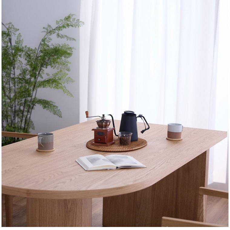 ダイニングセット テーブル 幅210cm ダイニングチェア 4脚セット リビングテーブル 食卓机 木製テーブル 半円形 4人 おしゃれ デザイナーズ 北欧 代引不可 | ブランド登録なし | 02