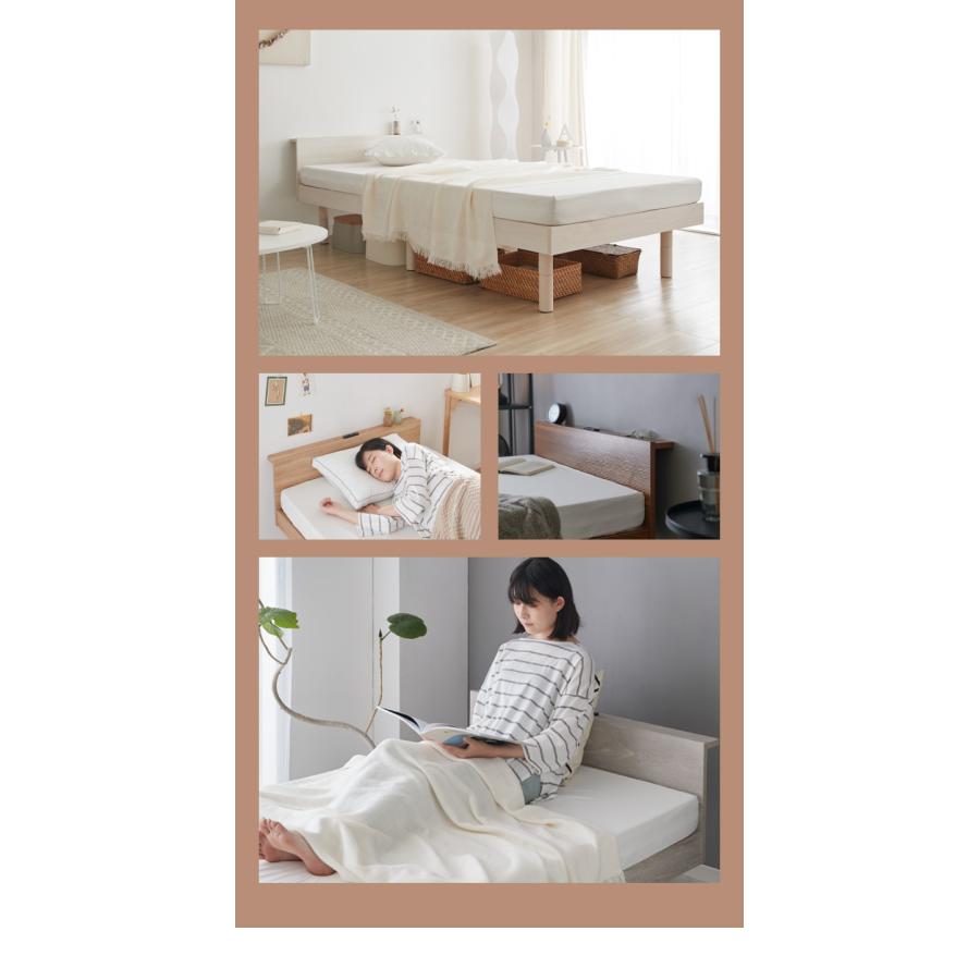 ベッド すのこベッド ダブル メラミン 宮棚 2口コンセント付き ベッド すのこベッド ダブル メラミン 宮棚 2口コンセント付き