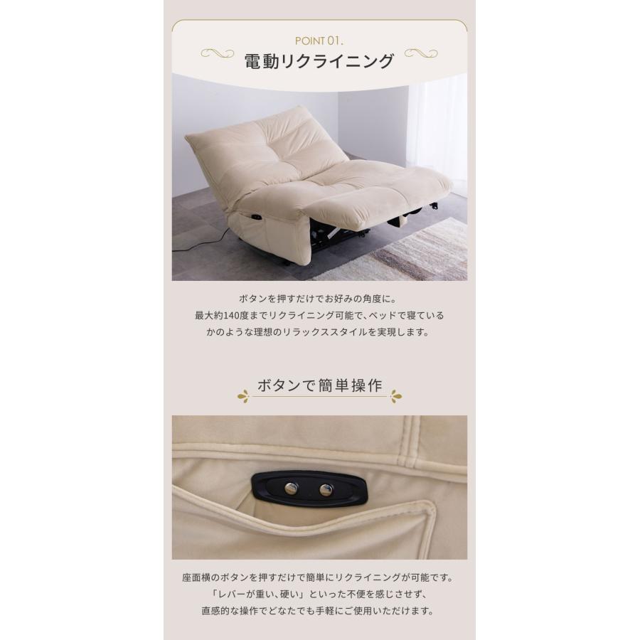 リクライニングソファ 1P 電動リクライニング ファブリック