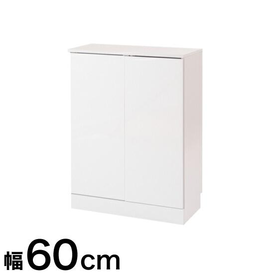 美品‼️鏡面仕上げ ホワイト キャビネット 収納 Face キッチンカウンター 幅60 カウンター下 収納 キャビネット 白