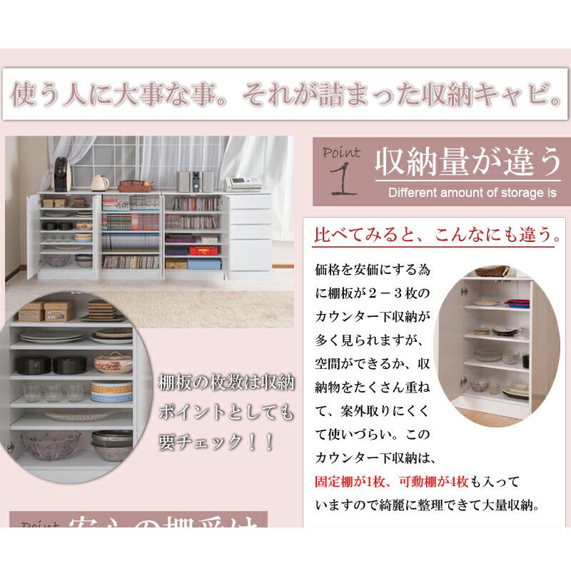 Face キッチンカウンター 幅60 カウンター下 収納 キャビネット 白