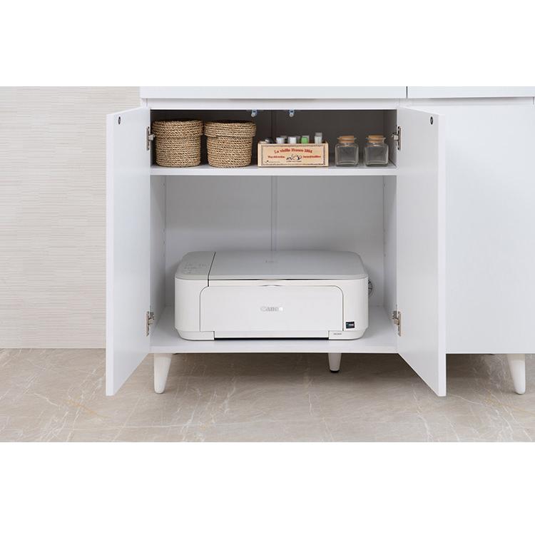 WHITE LIV 幅90 奥行40 高さ80 キャビネット リビングボード ホワイト