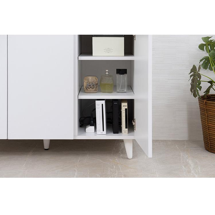 WHITE LIV 幅90 奥行40 高さ80 キャビネット リビングボード ホワイト