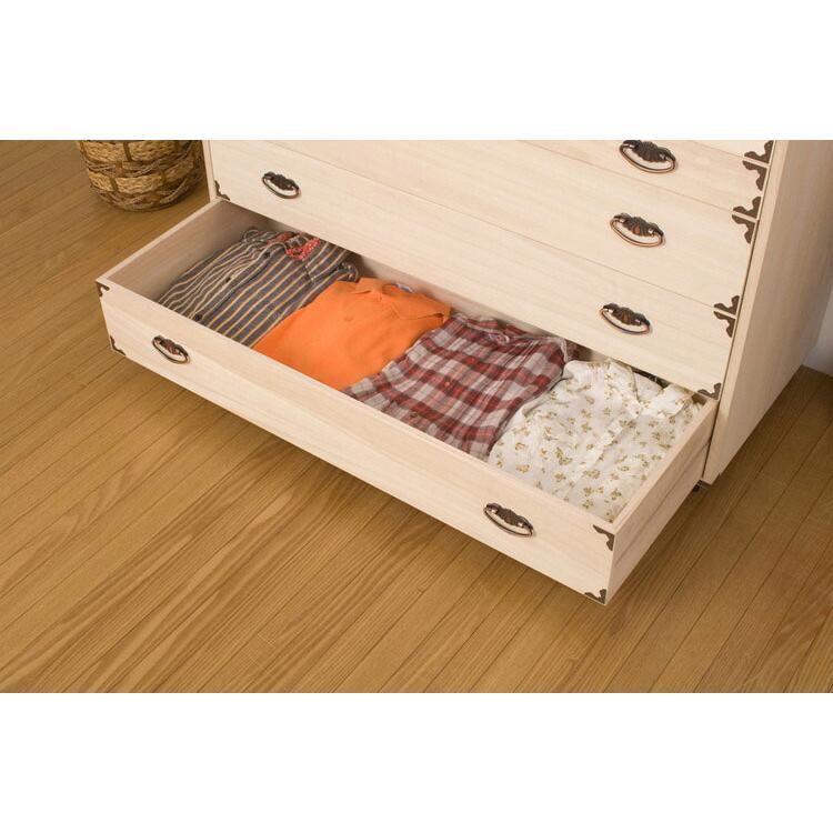 日本製 大川家具 完成品 桐 チェスト キャスター付き 押入れ 収納 押入れ収納 五段 5段 ラック 引き出し 桐材 天然木 和室 国産 組立不要_9