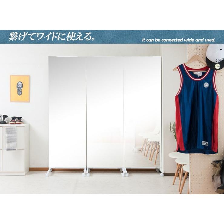 日本製 幅60cm キャスター付き パーテーション 衝立 ついたて 国産 間仕切り 大型ミラー 鏡 仕切り 会議室 オフィス 事務所 代引不可_5