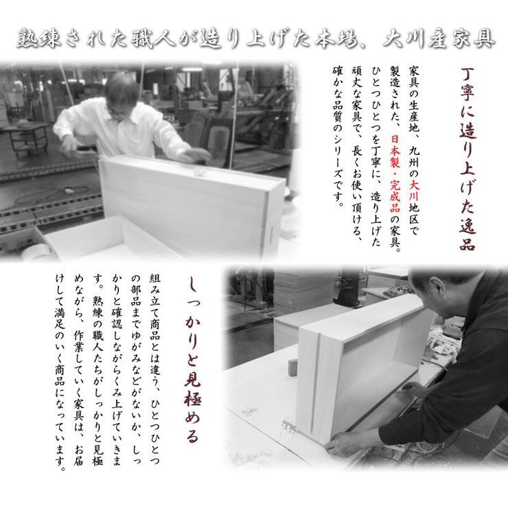 日本製 完成品 大川家具 スタイリッシュ カウンター下 収納 幅120 ワイド 大容量 引き戸タイプ 国産 ホワイト 白 おしゃれ 北欧 食器棚 代引不可_3