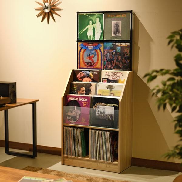 レコードディスプレイラック 肌理自然的 レコード盤 上衣 見せびらかす 約280枚納める 幅71珊 玻璃 収納家具 かっこ良い 代引不可 家具、インテリア-本棚、書棚-ラック、シェルフ、本棚