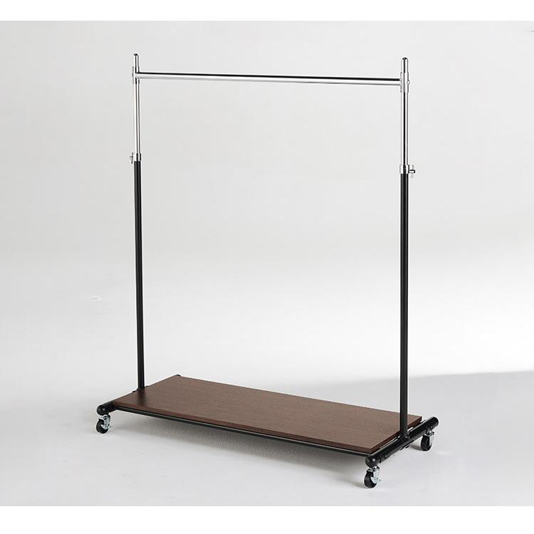 頑丈ハンガーラック 幅120cm シングル キャスター付き 下棚収納