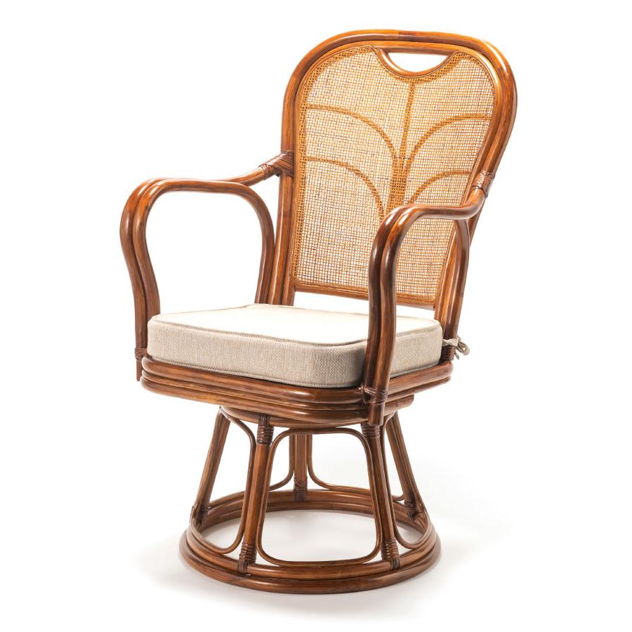 椅子 ラタン チェア 肘掛け高め 背もたれ有 ハイバック 読書やスマホが